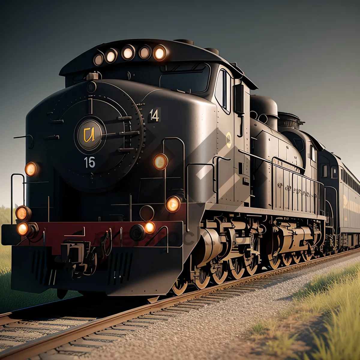 Picture of Vintage Steam Locomotive on Railroad Track