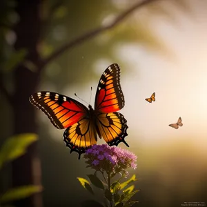 Vibrant Monarch Butterfly with Yellow Flower