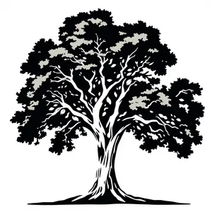 Floral Silhouette Tree Illustration for Summer Season