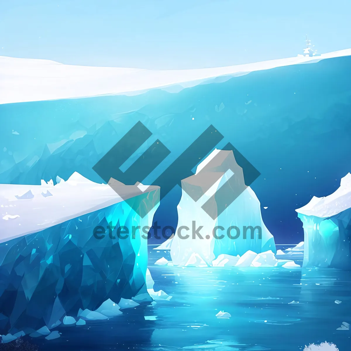 Picture of Scenic Arctic Glacier: Majestic Winter Landscape