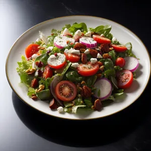 Healthy Gourmet Salad with Fresh Vegetables and Cheese