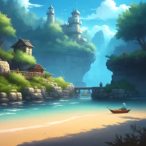 Paradise Bay: Majestic Coastal Castle by the Sea.