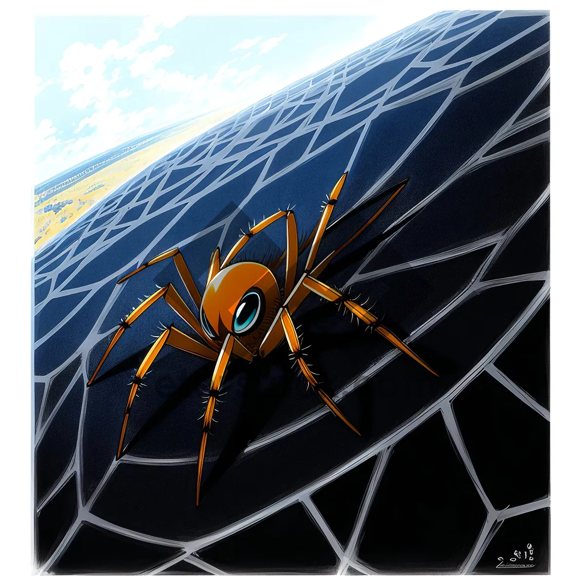 Picture of Ferris Fun: Spinning Spider Wheel on Moonlit Web