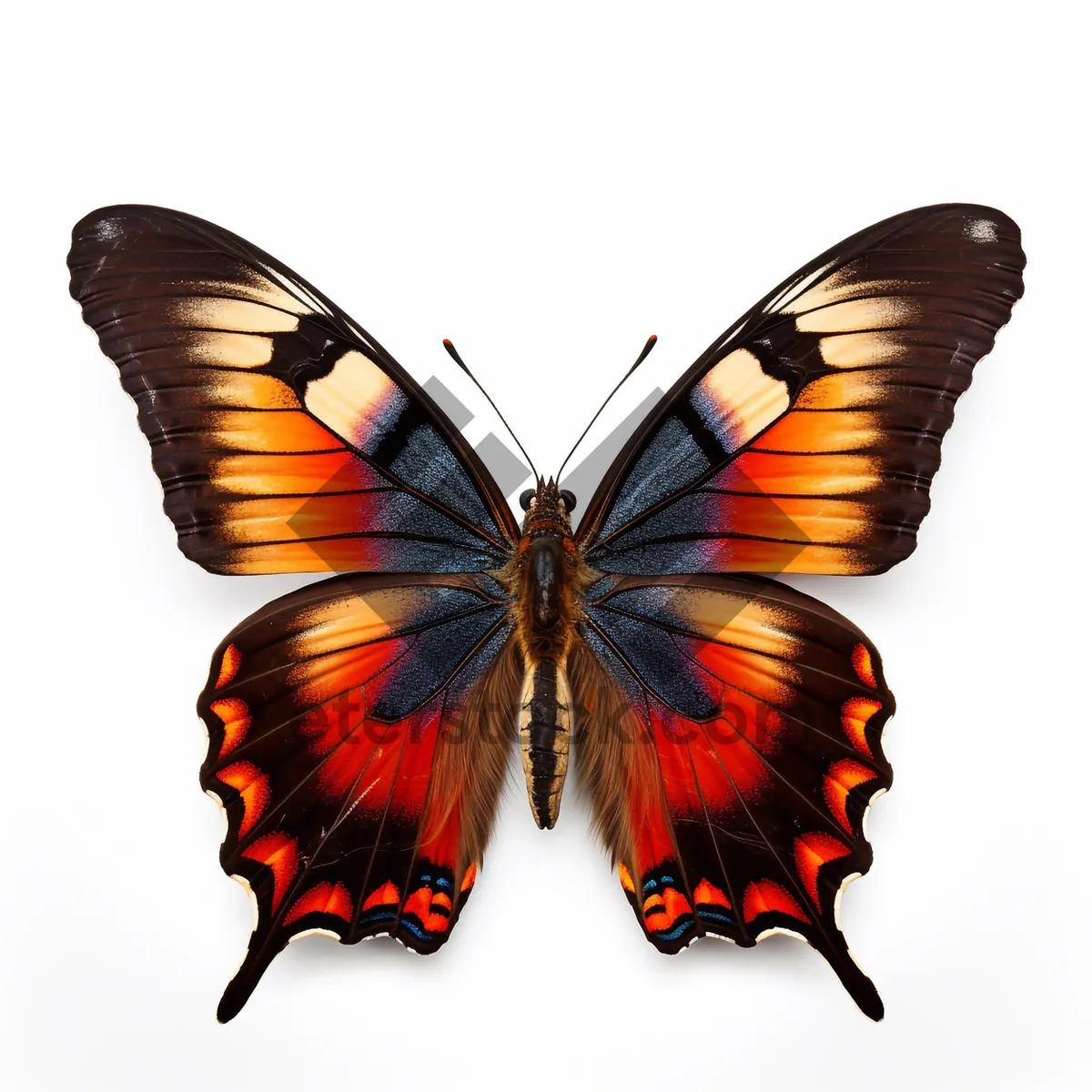 Picture of Colorful butterfly with coconut wing in summer design art.