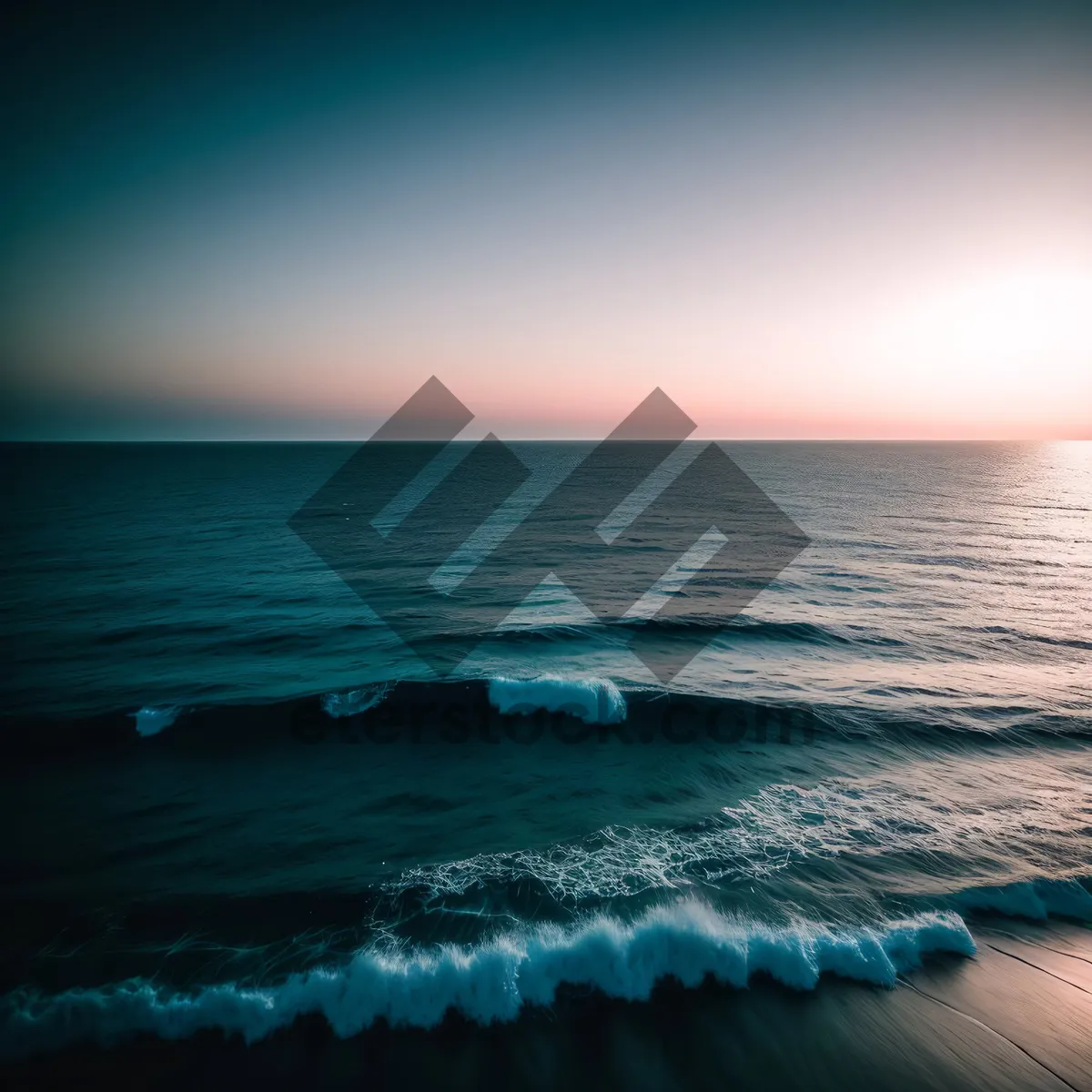 Picture of Serene Beach Sunset on Tropical Paradise Coastline