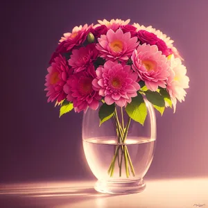 Colorful Spring Floral Bouquet in Vase