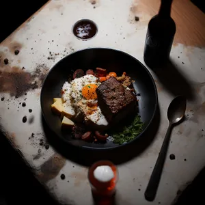 Delicious Vegetable Salad Plate with Grilled Beef