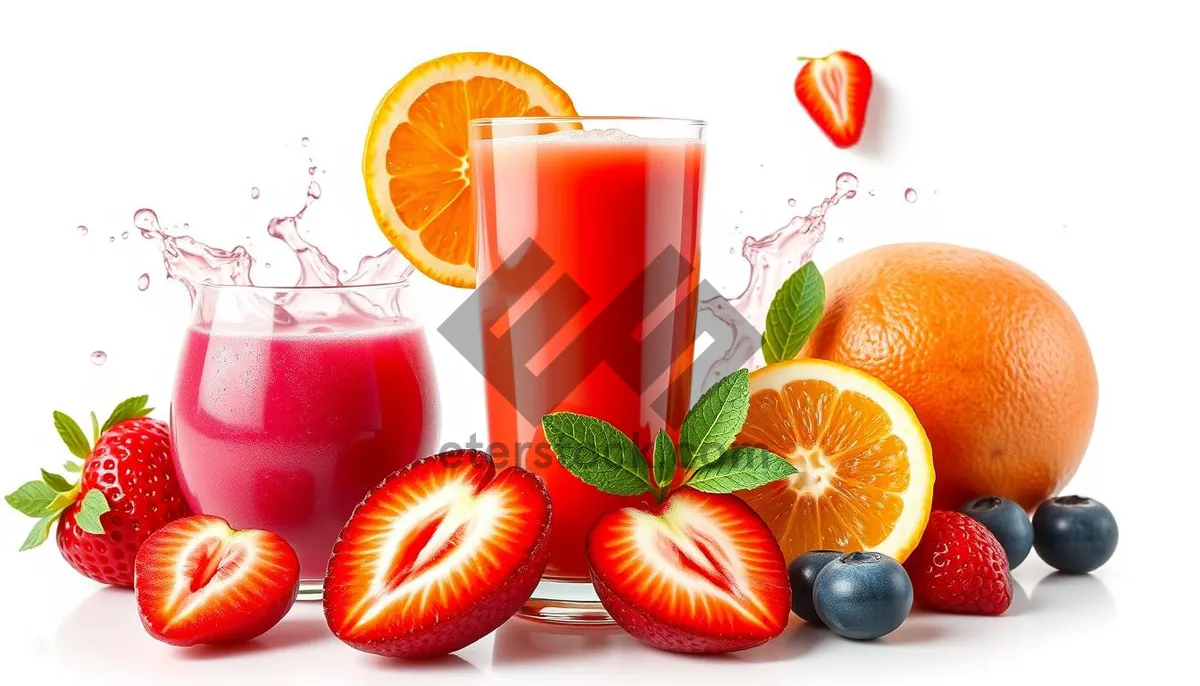 Picture of Fresh Fruit Juice in Glass - Healthy Vitamin Drink