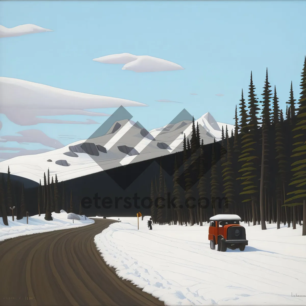 Picture of Winter Wonderland: Majestic Snowy Mountain Landscape