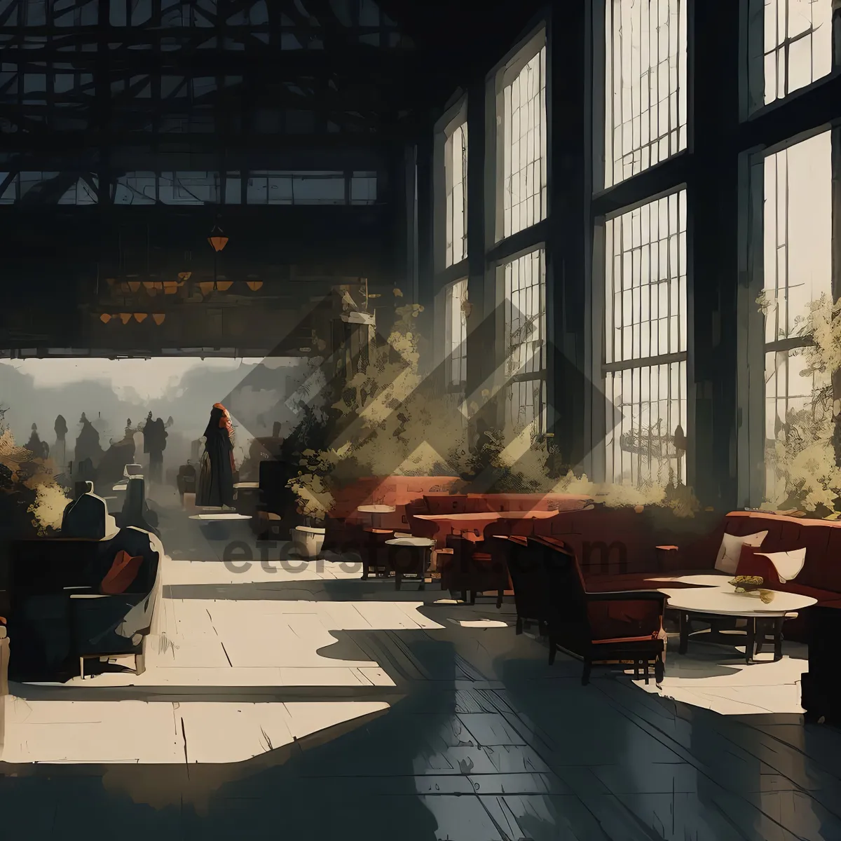 Picture of Modern Interior Hall with Wood Furniture