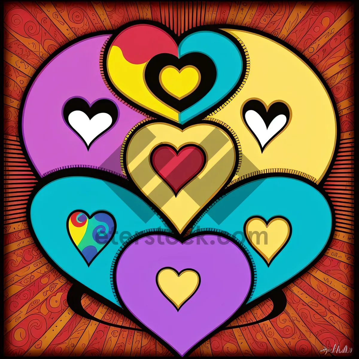 Picture of Cartoon Love Art Design - Graphic Clip Art Drawing