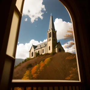 Ancient Monastery Tower in Historic Cathedral Town