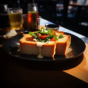 Delicious Gourmet Dinner Plate with Fresh Salad