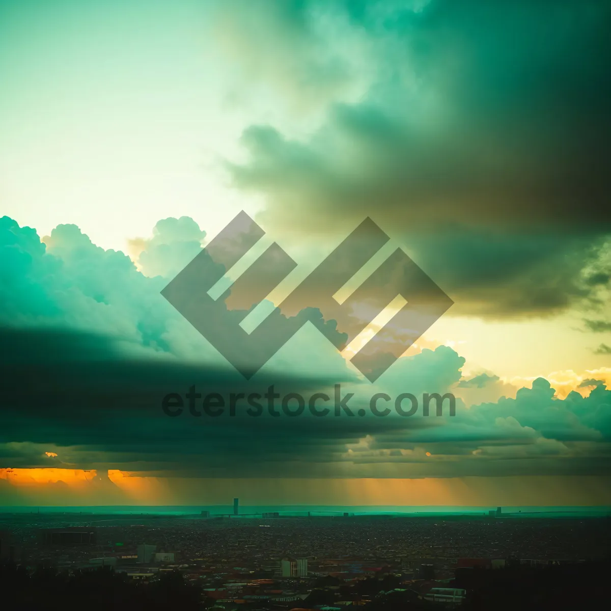 Picture of Vibrant Summer Sunset over the Ocean
