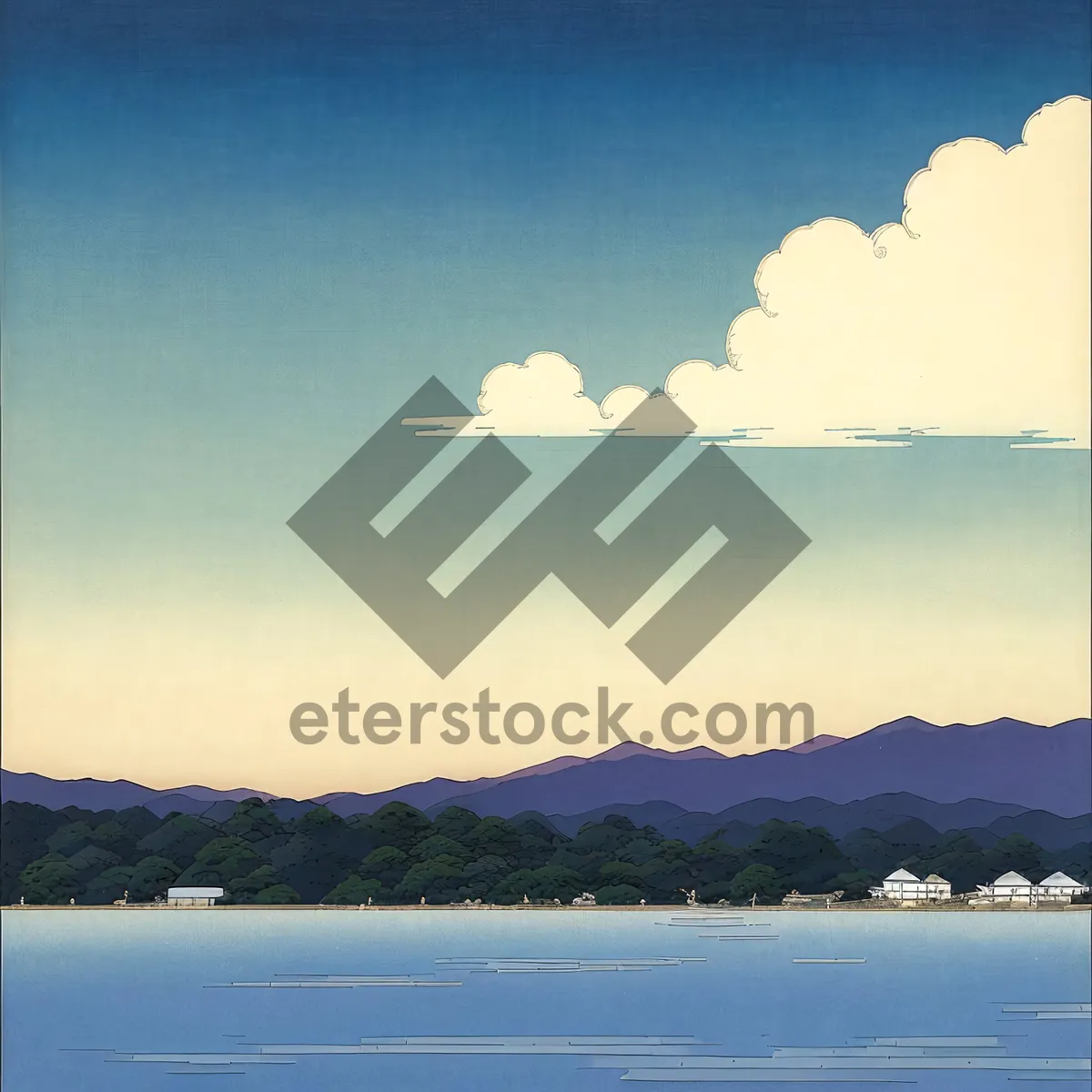 Picture of Serene Mountain Reflections Over Crystal Clear Lake