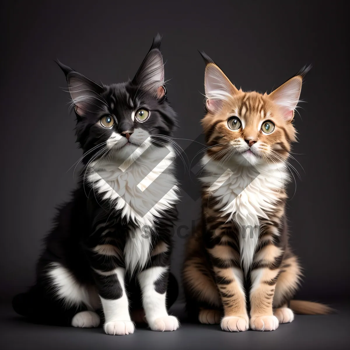 Picture of Curious Kitty with Fluffy Tabby Fur and Adorable Eyes