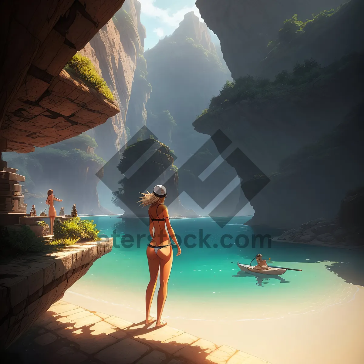 Picture of Exotic beach vacation in sexy swimsuit
