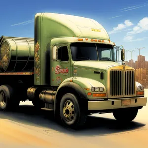 Industrial Freight Truck Speeding on Highway