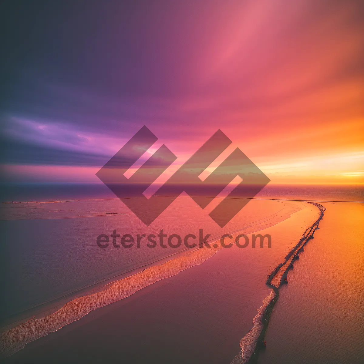 Picture of Golden Horizon: Captivating Sunset over the Ocean