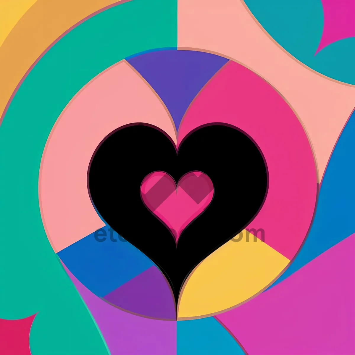 Picture of Colorful Heart Pattern - Artistic Love Symbol