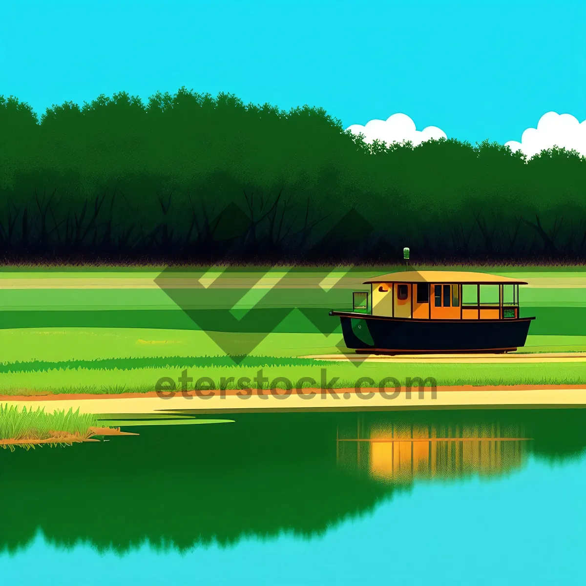 Picture of Serene Lakeside Reflection on a Summer's Day