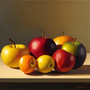 Delicious Citrus Fruit Selection: Apple, Lemon, Orange, Pear, Banana