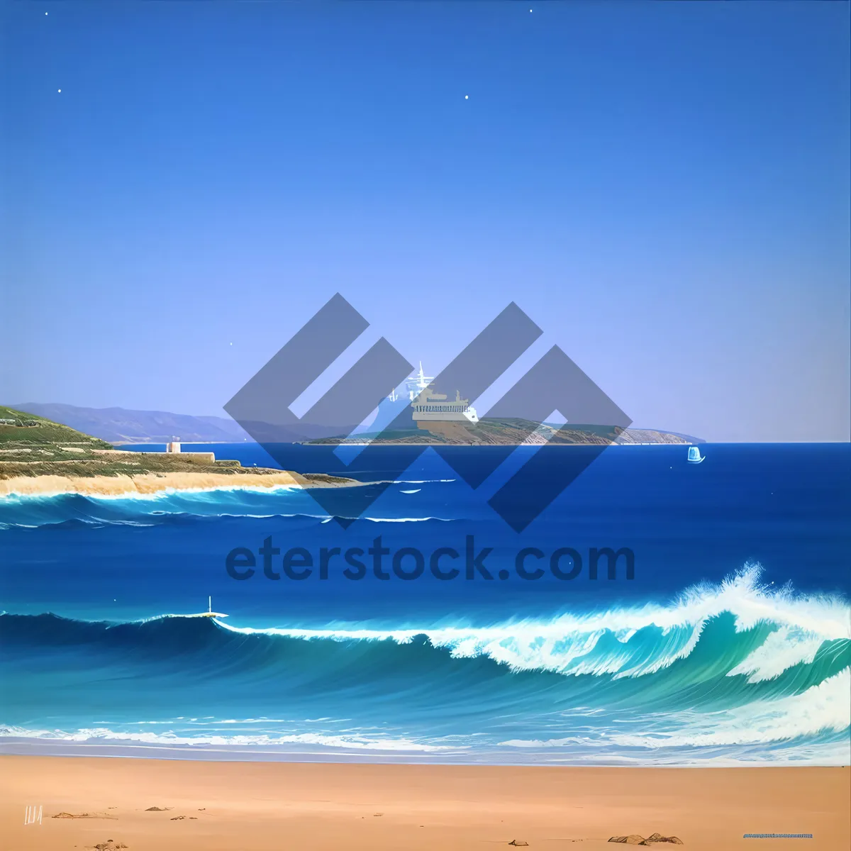 Picture of Tranquil Waves Caress Sandy Shoreline