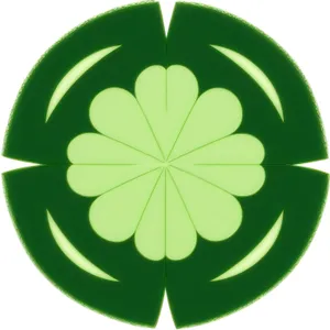 Ecology Icon: Green Clover Leaf - Environmental Design Element