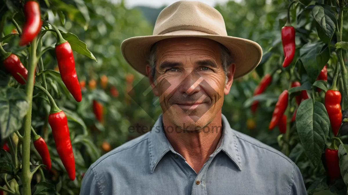 Picture of Happy senior man in cowboy hat portrait.