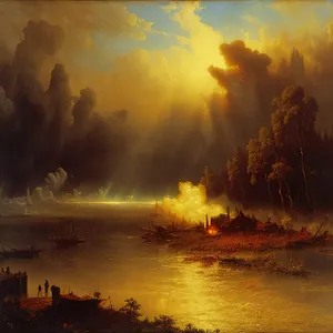 Majestic Sunrise Over Ocean
