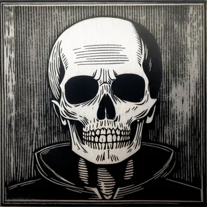 Sinister Skull: Black Skeleton Mask for Face