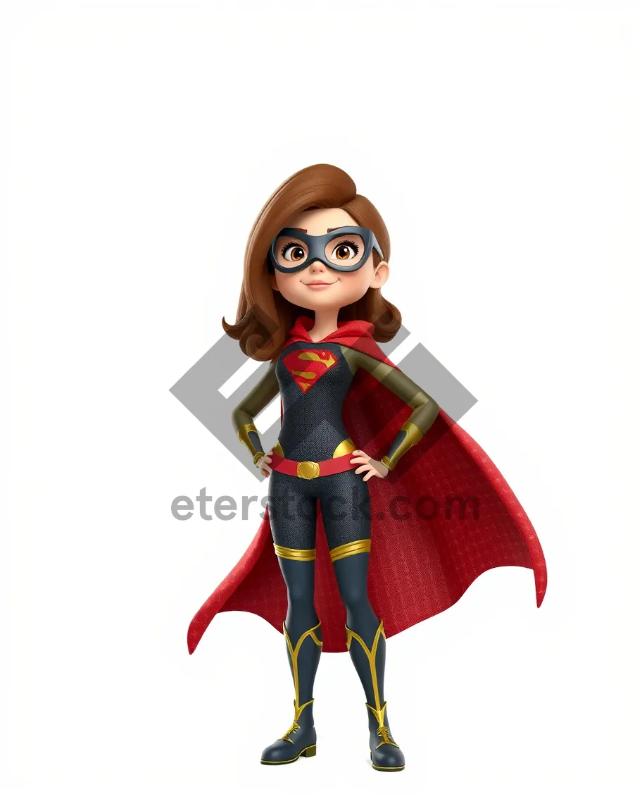 Picture of Pretty fashion model in a cheerful cartoon style