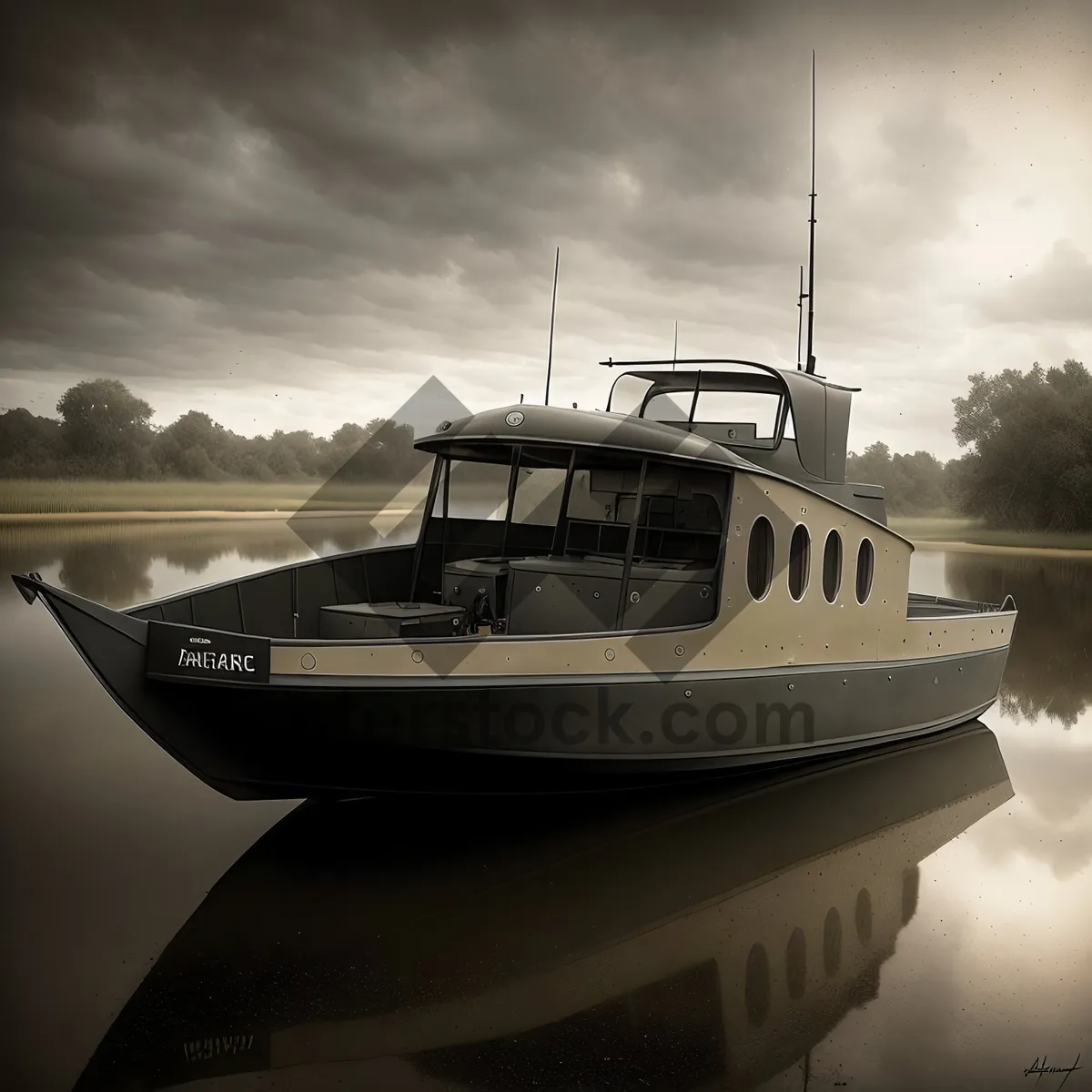 Picture of Seaside Serenity: Nautical Luxury Yacht at Harbor