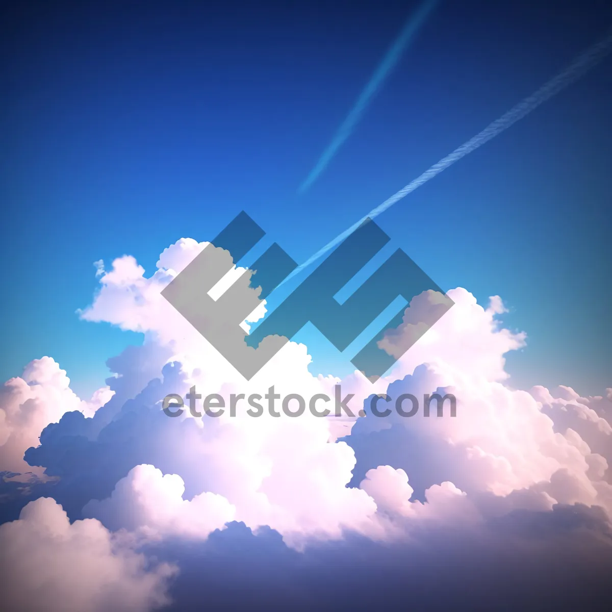 Picture of Vibrant Summer Skies with Fluffy Clouds