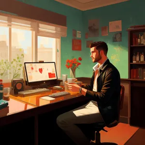 Corporate Team Meeting at Office with Laptop