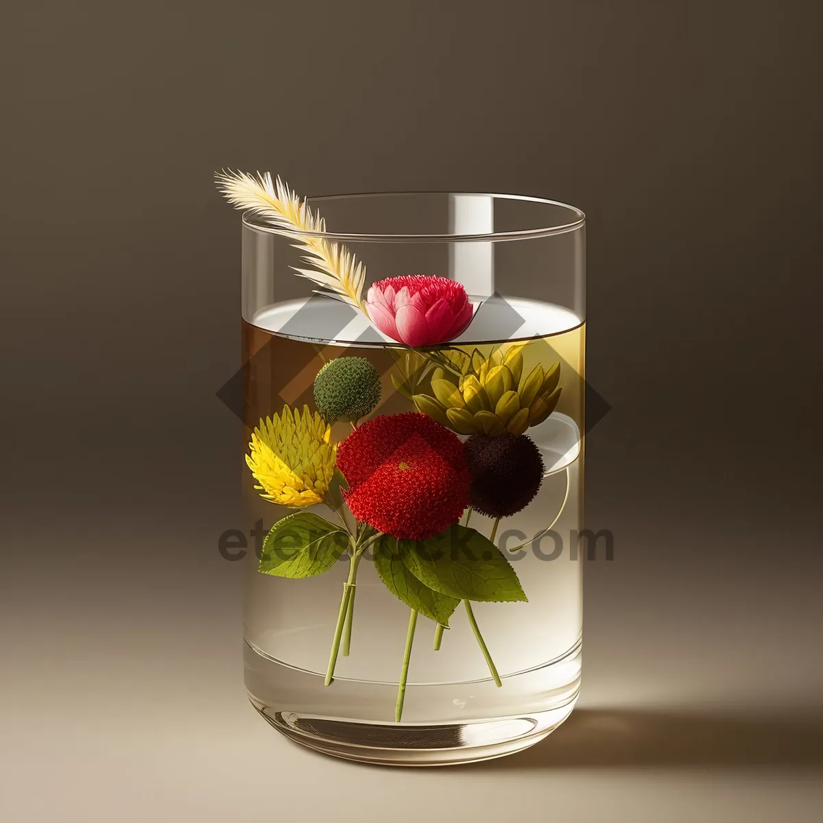 Picture of Juicy Strawberry Beverage in Glass Cup