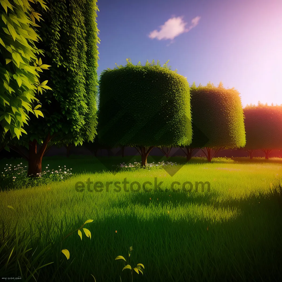 Picture of Sunny Rapeseed Field in Rural Landscape