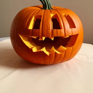 Spooky Jack-O'-Lantern Illuminates Autumn Night