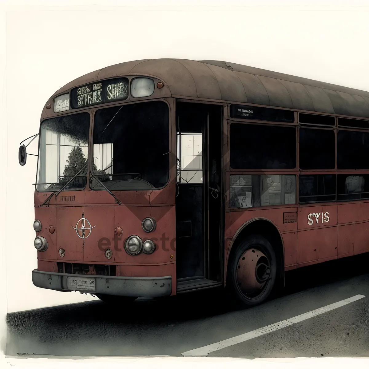 Picture of Urban Transit: Trolleybus and Shuttle Bus in City