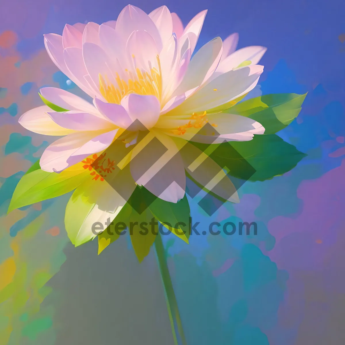 Picture of Pink Lotus Blossom in Tranquil Water