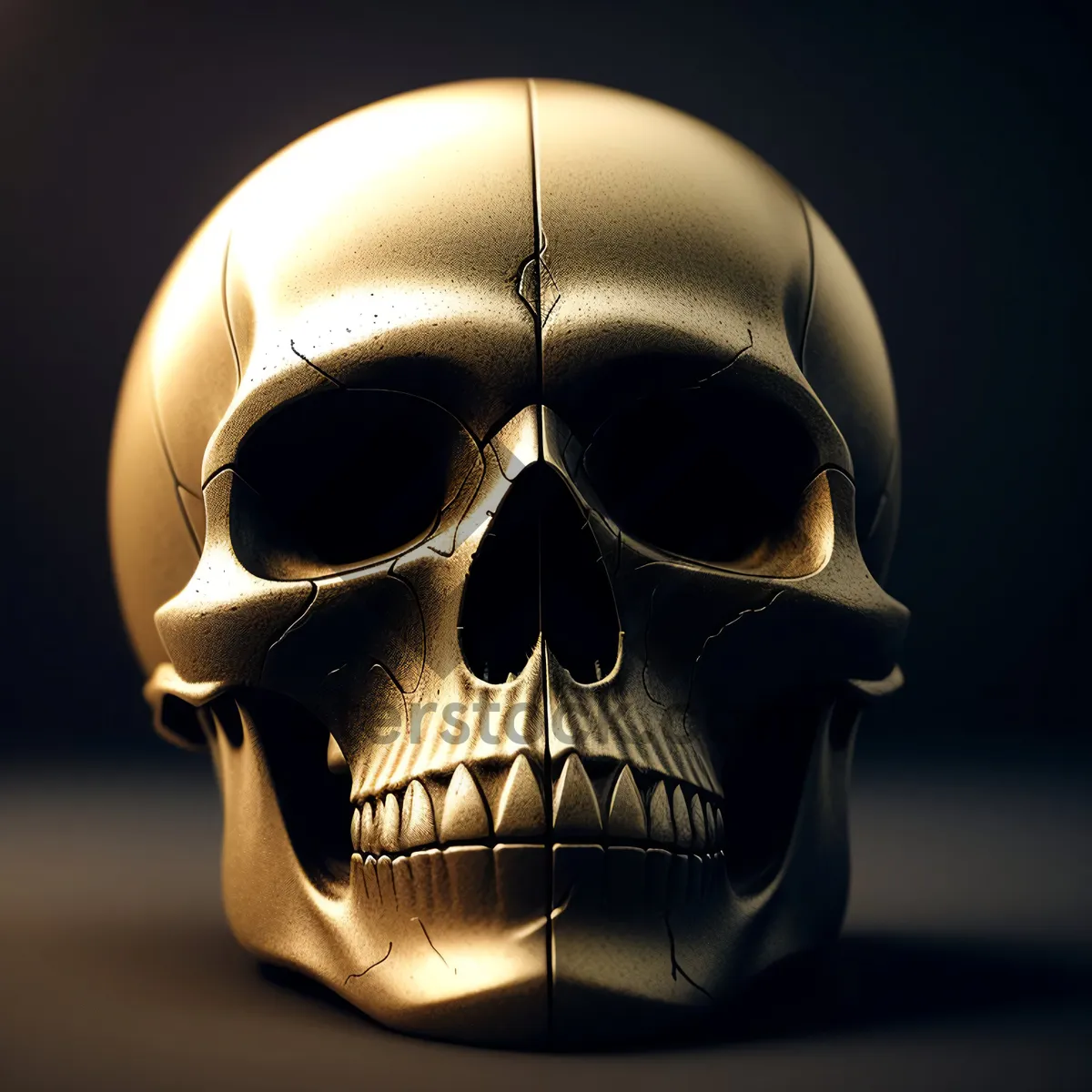Picture of Spooky Pirate Skull Mask Covering Human Teeth