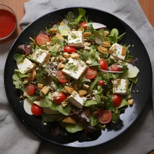 Gourmet Plate of Fresh Vegetables and Cheese