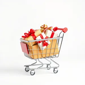 3D Supermarket Shopping Customer Basket Sale Image