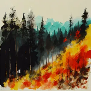 Serenity in the Watercolor Forest