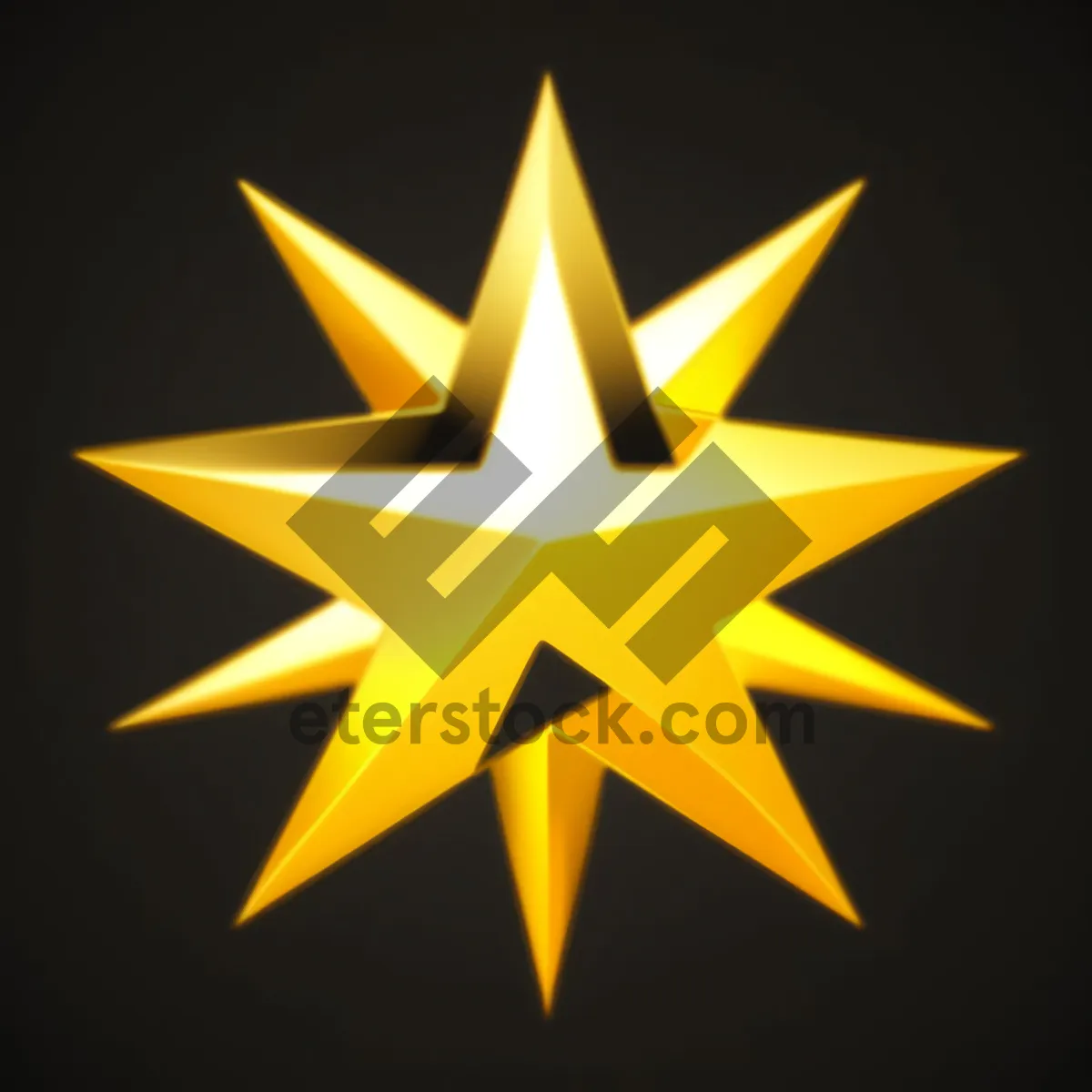 Picture of Gold Star Symbol with 3D Lightning Design