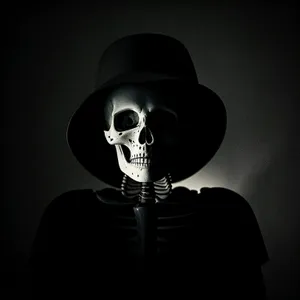 Sinister Skull: Dark Masked Man in Fearful Attire