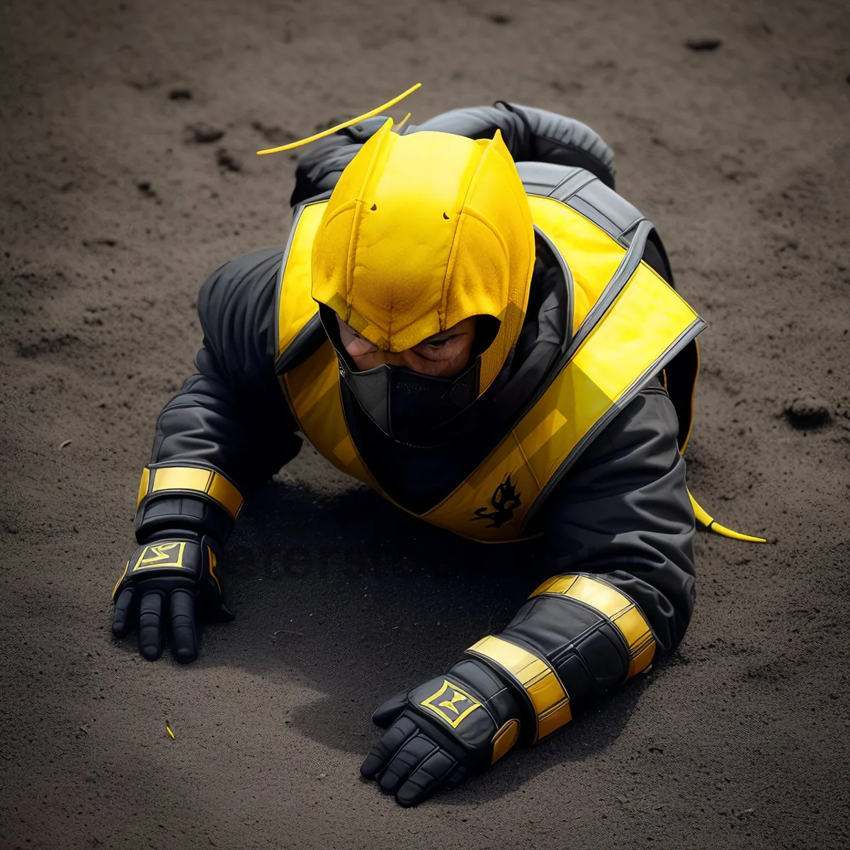 Picture of Sportsman with Safety Helmet and Jaws of Life Tool