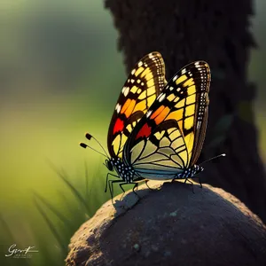 Vibrant Monarch Butterfly Resting on Colorful Flower