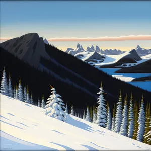 Winter Wonderland: Majestic Snowy Mountain Landscape