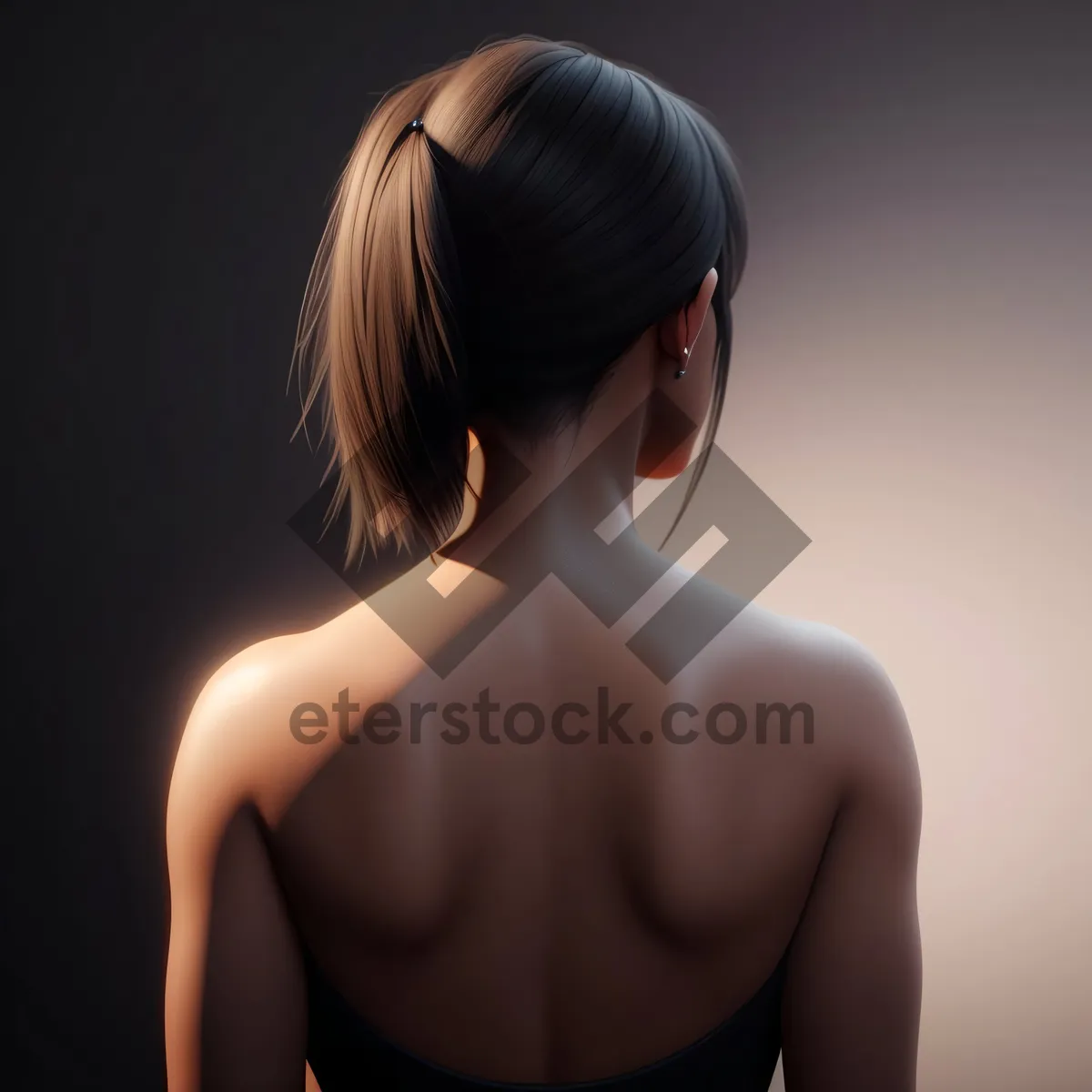 Picture of Sensual Nude Lady Posing in Black